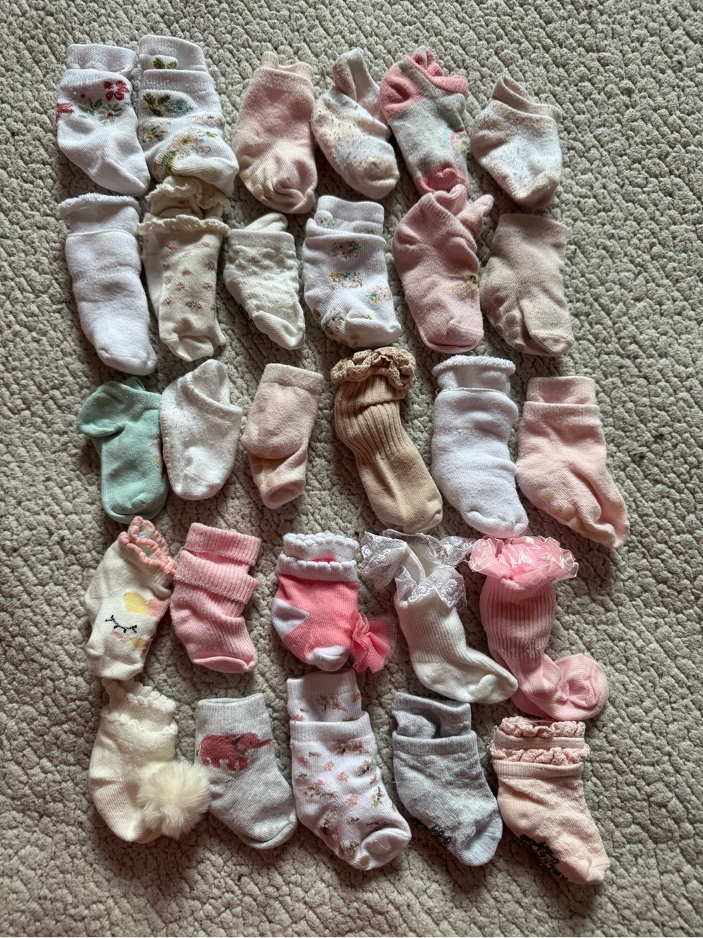 28 Pairs Baby Socks Lot Newborn to 12 Months